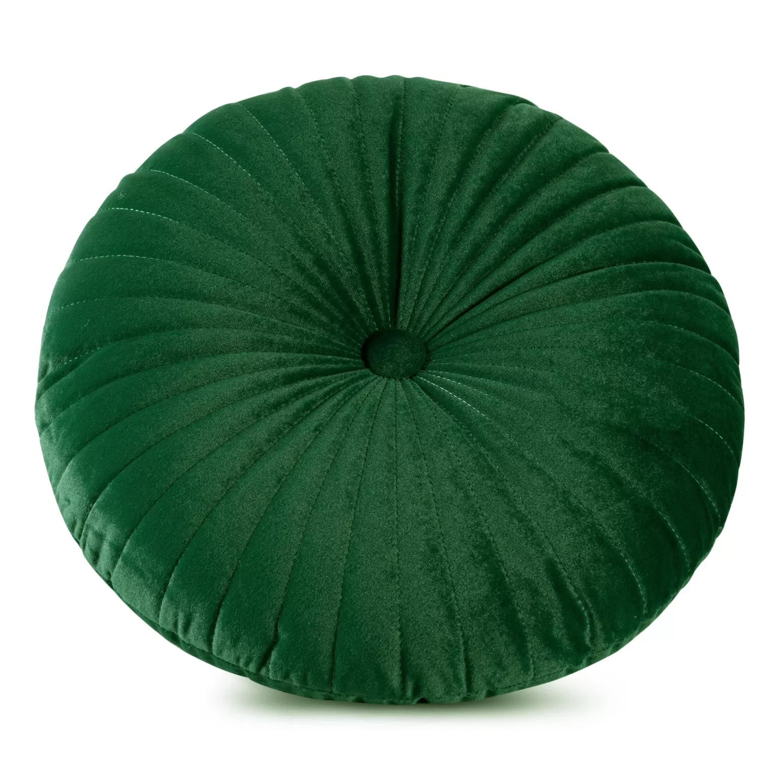 Poduszka okrągła średnica 40 cm ciemnozielona welwetowa pikowana VELVET 68