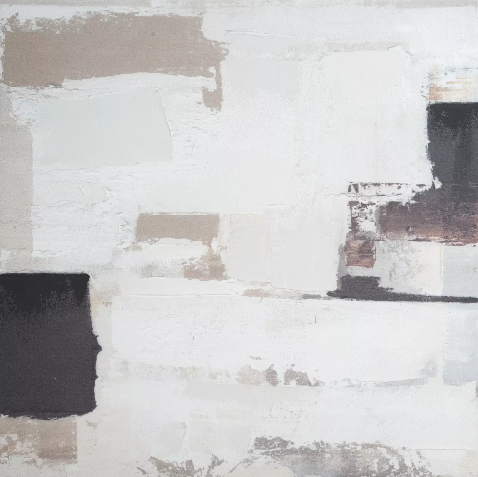 Obraz abstarkcja kremowo, beżowy  ręcznie malowany na płótnie 80x80 cm