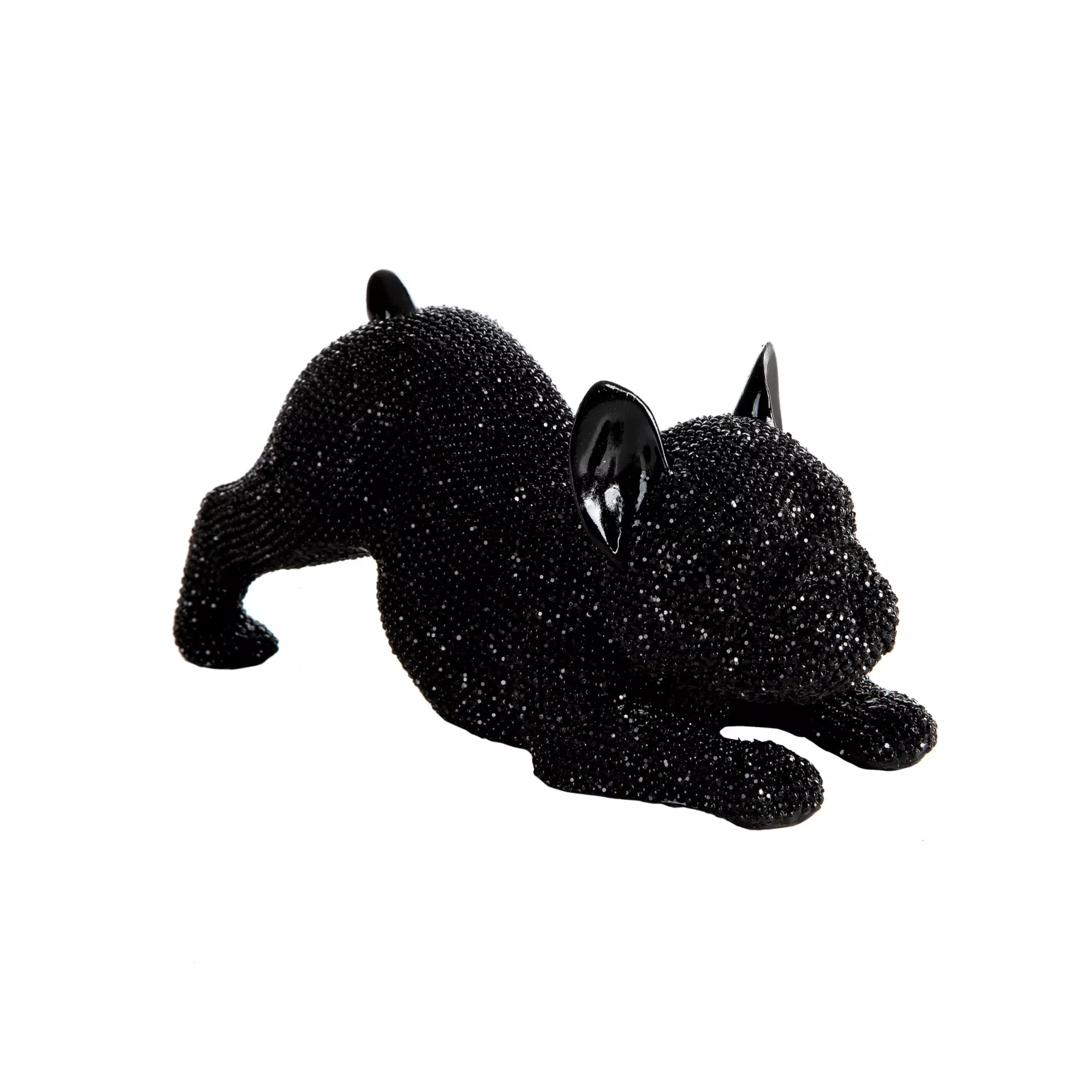 Figurka czarna pies o drobnym strukturalnym wzorze 19x8x9 cm  ELDO