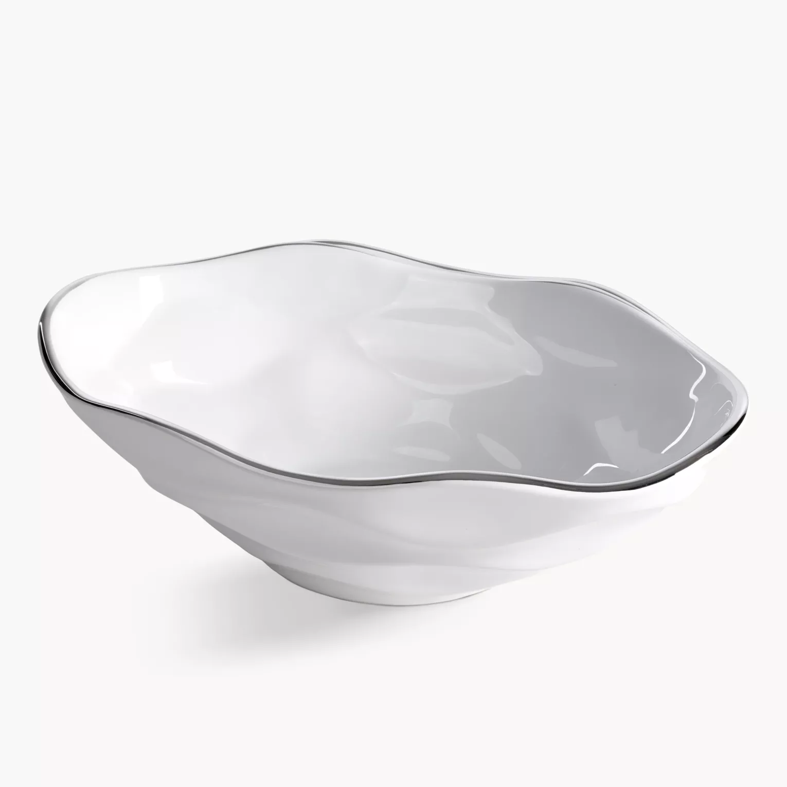 Misa dekoracyjna biało, srebrna 30x19x9 cm BONI