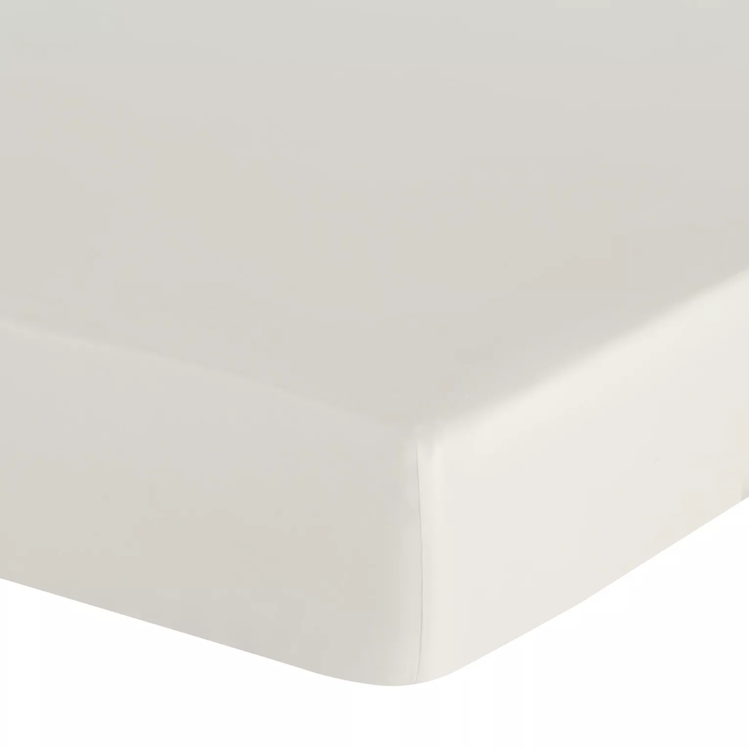 Prześcieradło z gumką 180x200 cm z bawełny kolor kremowy 105 g/m2 BASIC