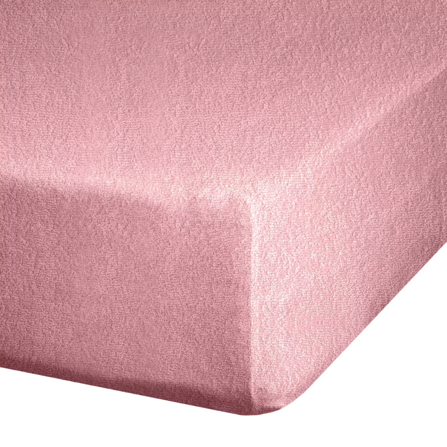 Prześcieradło frotte z gumką 160x200 cm z bawełny kolor pudrowy róż 170 g/m2 Design 91