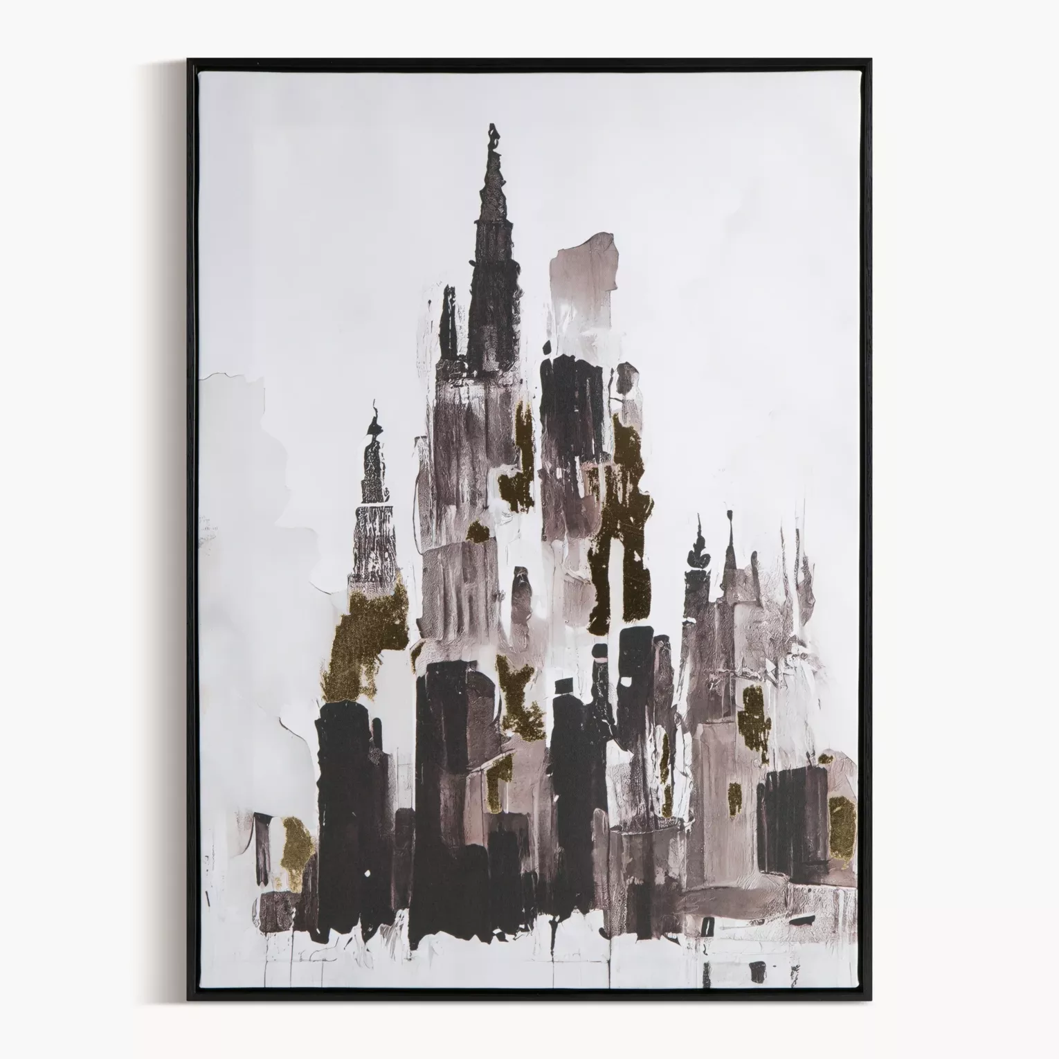 Obraz miejski pejzaż szaro, czarny kolaż drukowany na płótnie 50x70 cm METROPOLIS 5