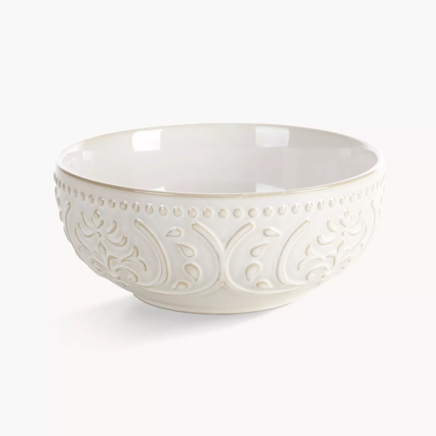 Misa ceramiczna dekoracyjna kremowa z ozdobnym wzorem 21x9 cm VENUS - kolekcja FOREST SUMMER