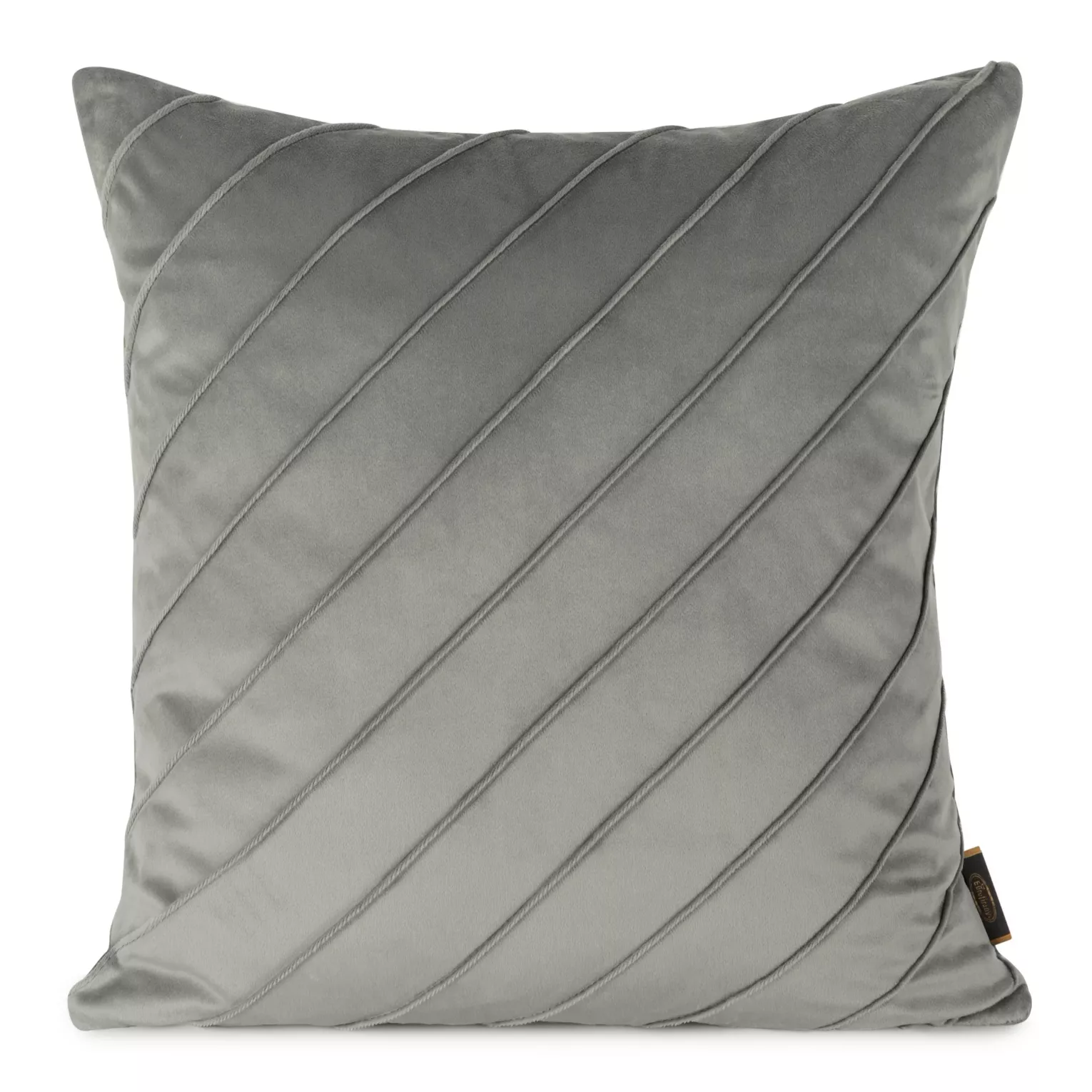 Poszewka na poduszkę 45x45 cm welwetowa srebrna z geometrycznym przeszywanym wzorem NALA Eurofirany Premium