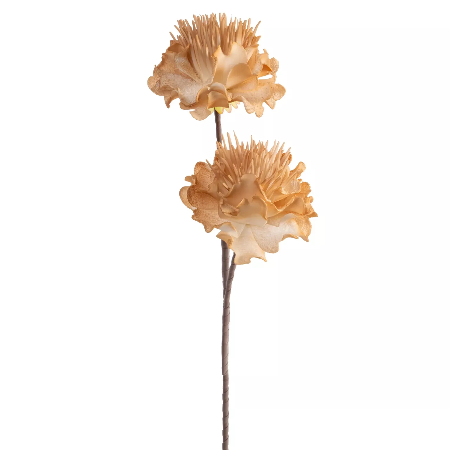 Kwiat sztuczny jasnobrązowy z plastycznej pianki foamiran 64 cm