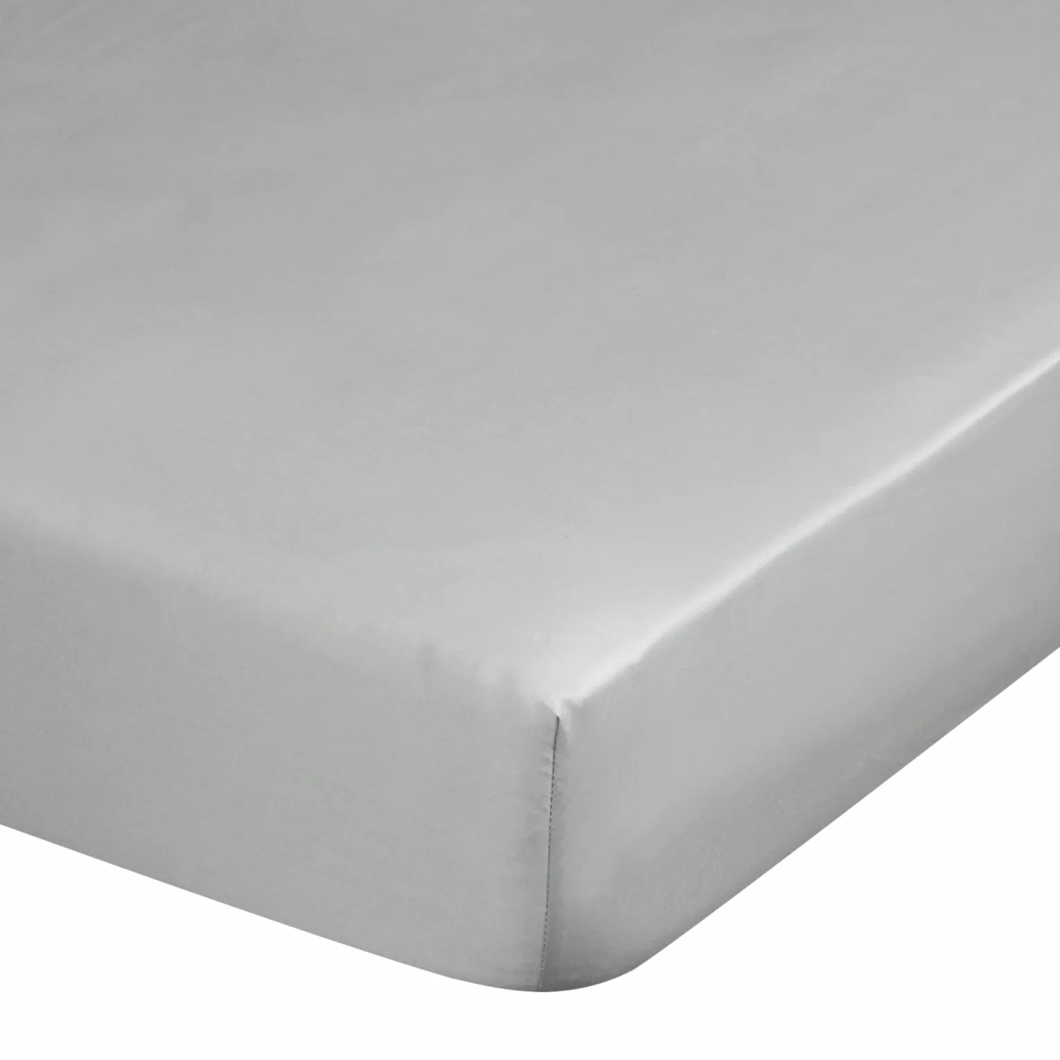 Prześcieradło z gumką 100x200 cm z satyny bawełnianej kolor jasnoszary 125 g/m2 DINA Diva Line