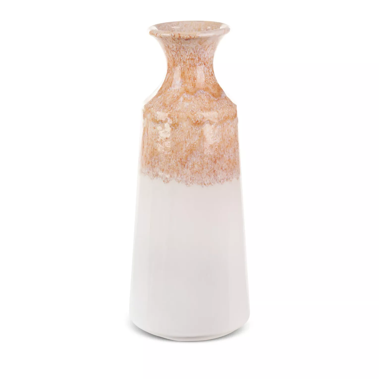 Wazon ceramiczny kremowo-beżowy  z efektem ombre średnica 16x40 cm RUBEN