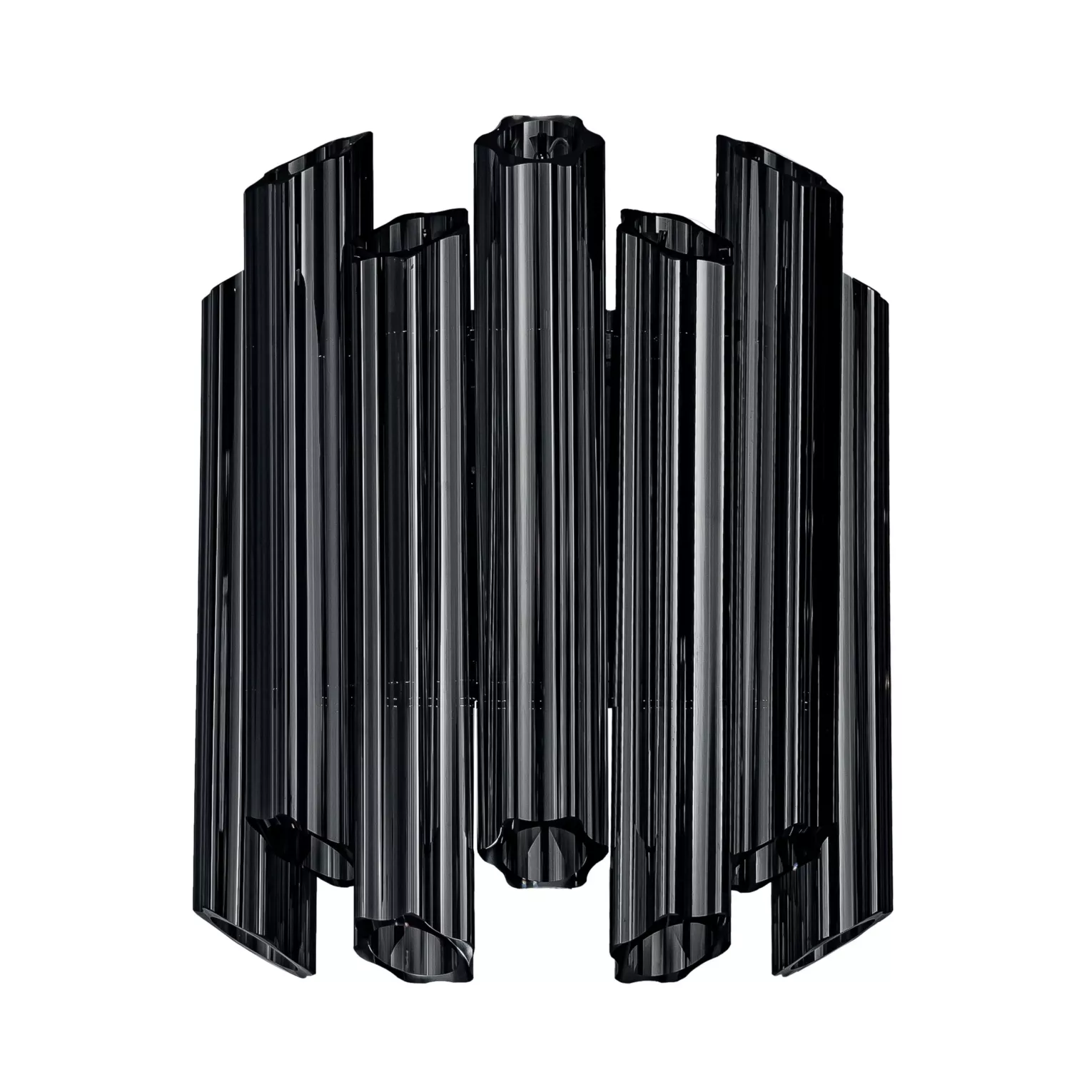 Kinkiet - lampa ścienna do pokoju grafitowa z szklanymi zawieszkami z dymionego szkła 32 x 32 x 38 cm DANA