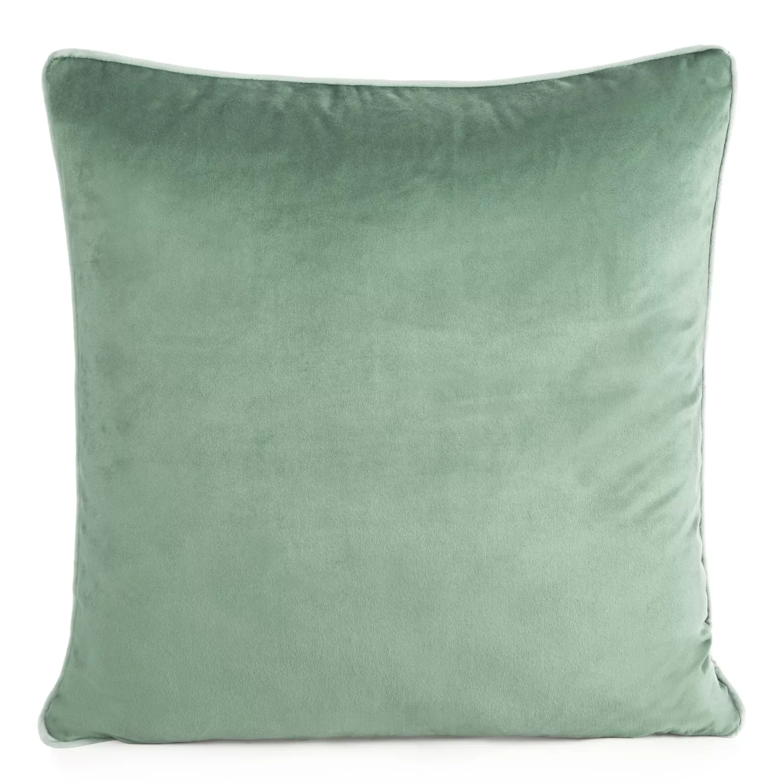 Poszewka na poduszkę 60x60 cm welwetowa kolor ciemnomiętowy o delikatnym połysku z ozdobną lamówką GAJA 2