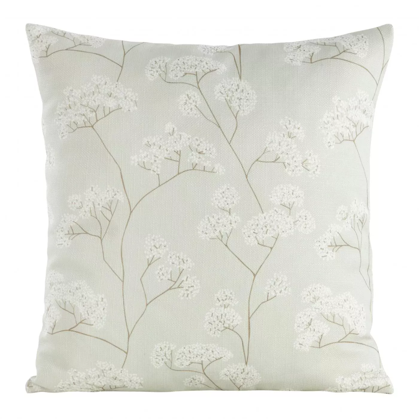 Poszewka na poduszkę 45x45 cm zdobiona kwiatowym printem jasnozielono, kremowa FLORE 4