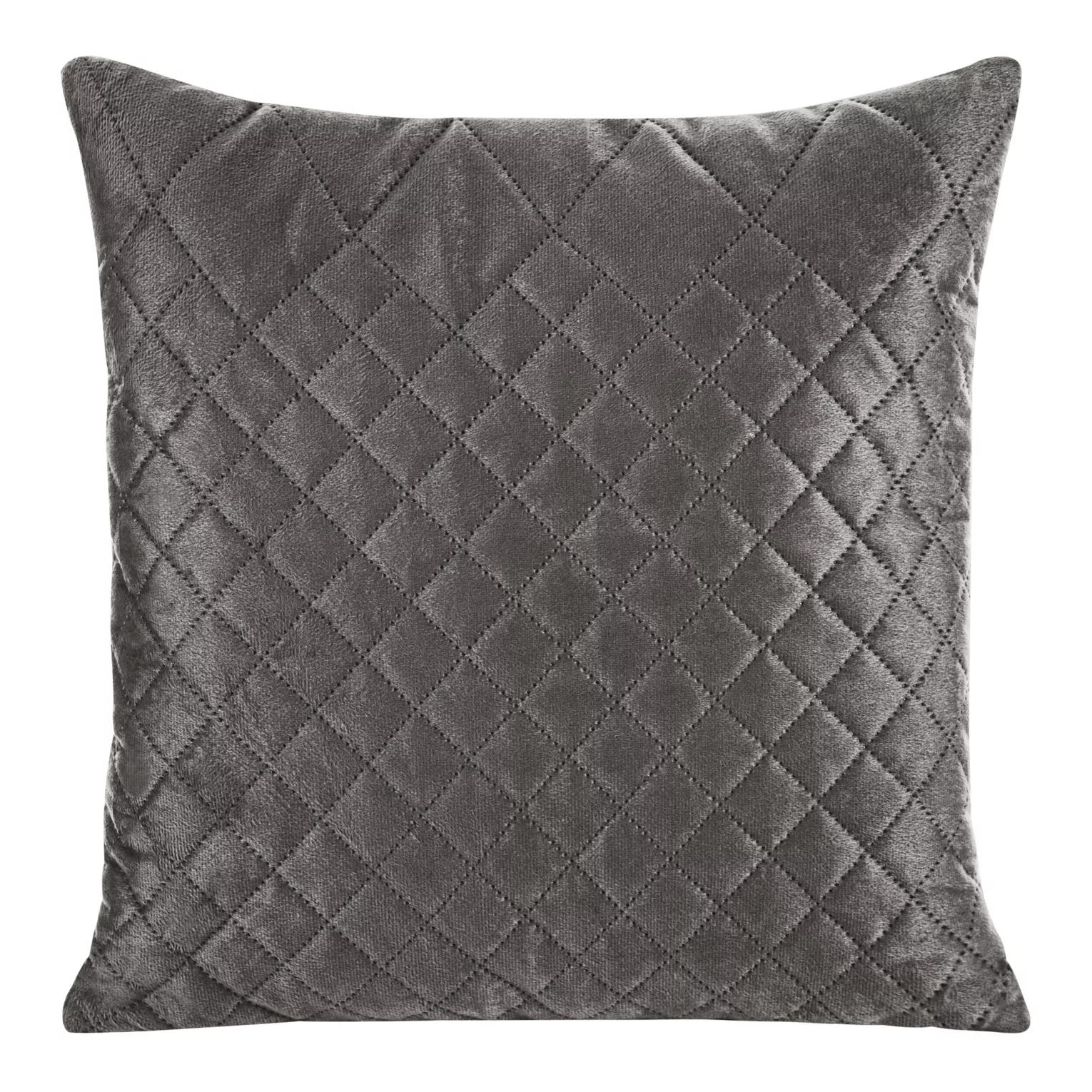 Poszewka na poduszkę 40x40 cm welwetowa grafitowa pikowana metodą hot press w geometryczny wzór LUIZ 3 DESIGN 91