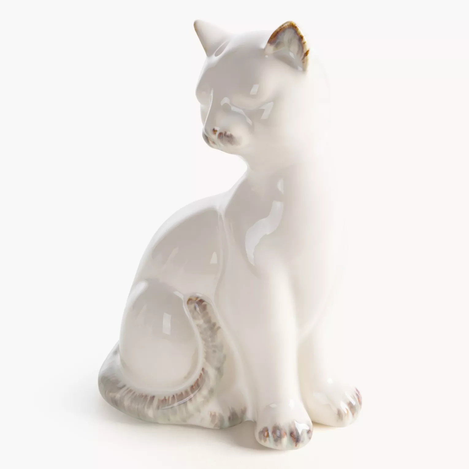 Figurka dekoracyjna kot kremowa 12x9x20 cm AVANI