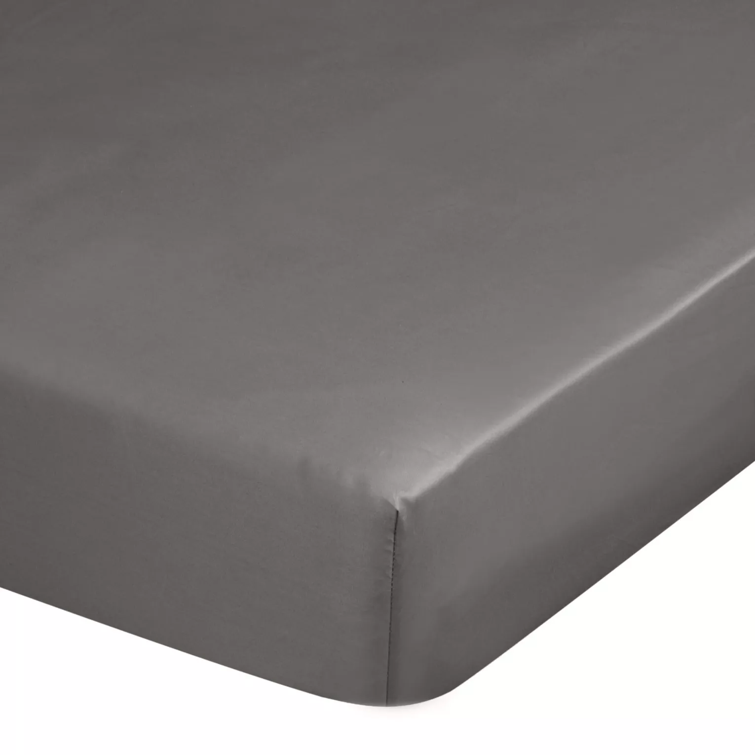 Prześcieradło gładkie z gumką 180x200 cm z satyny bawełnianej kolor popielaty 125 g/m2 NOVA 3