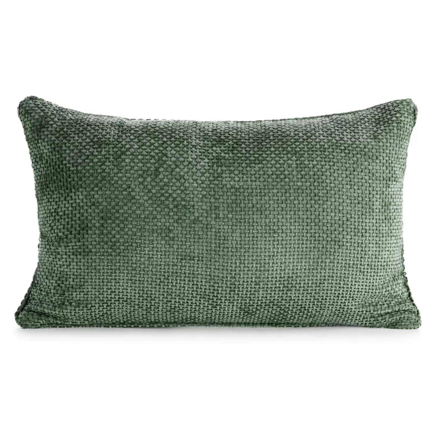 Poszewka na poduszkę 30x50 cm szenilowa z ozdobnym splotem ciemnozielona SZENIL 6