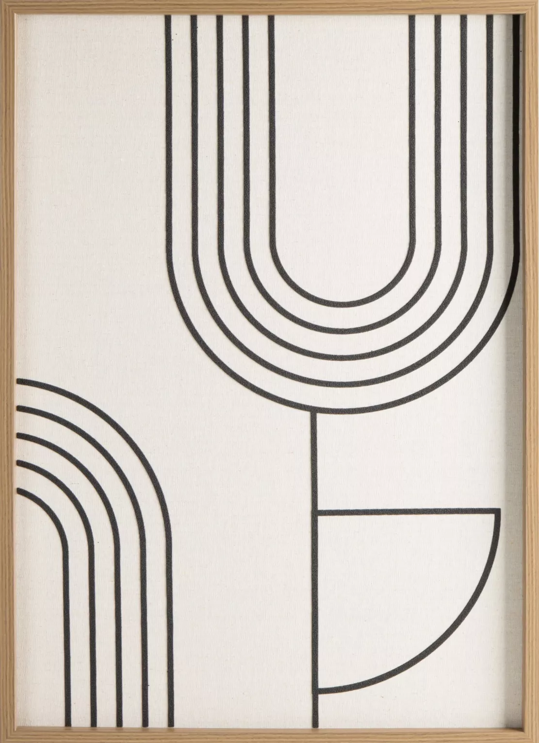 Obraz abstrakcja naturalno, czarny w drewnianej ramie 50x70 cm