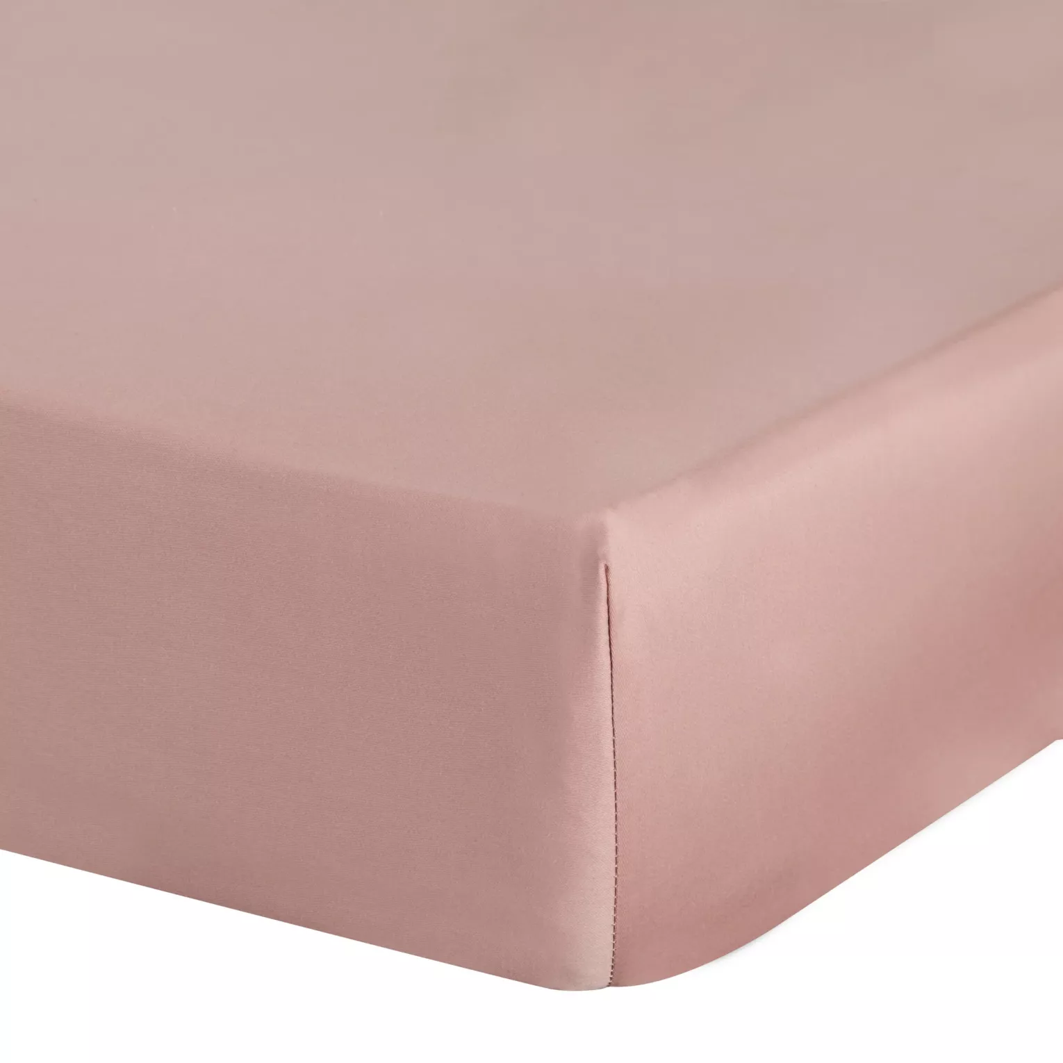 Prześcieradło gładkie z gumką 220x200 cm z satyny bawełnianej kolor różowy 125 g/m2 NOVA 3