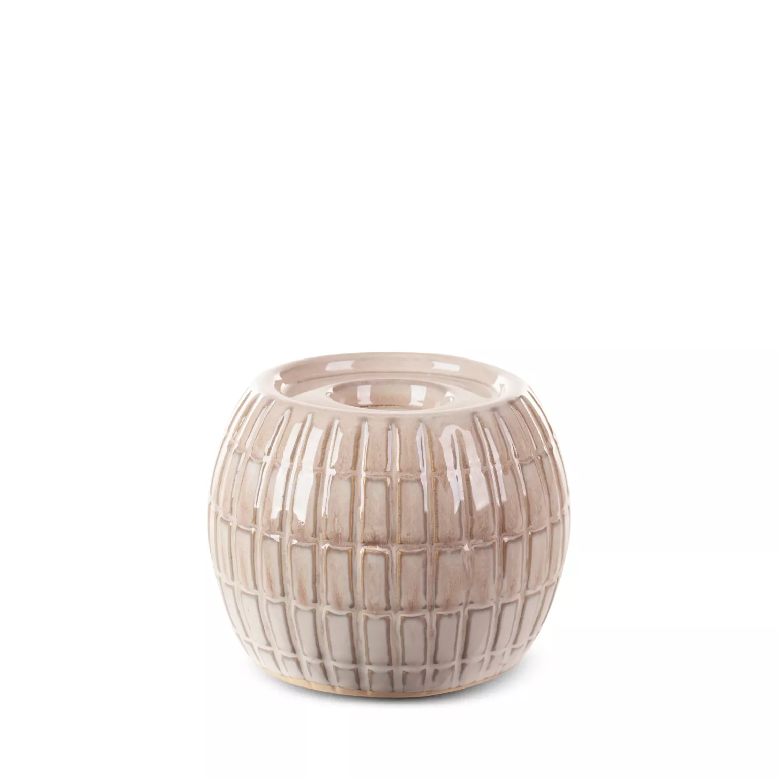 Świecznik ceramiczny kremowo-beżowy średnica 13x11 cm EDNA