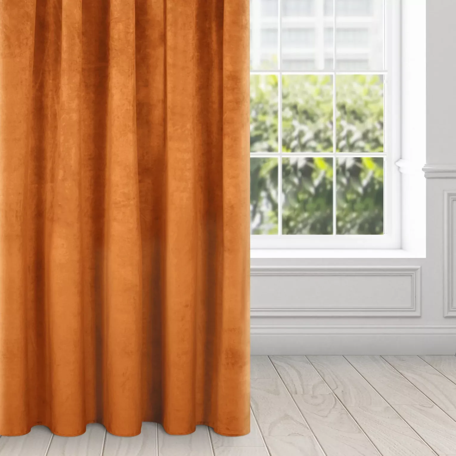 Zasłona ruda z ekskluzywnego aksamitnego welwetu 290 g/m2 140x270 cm taśma - RIA - Diva Line