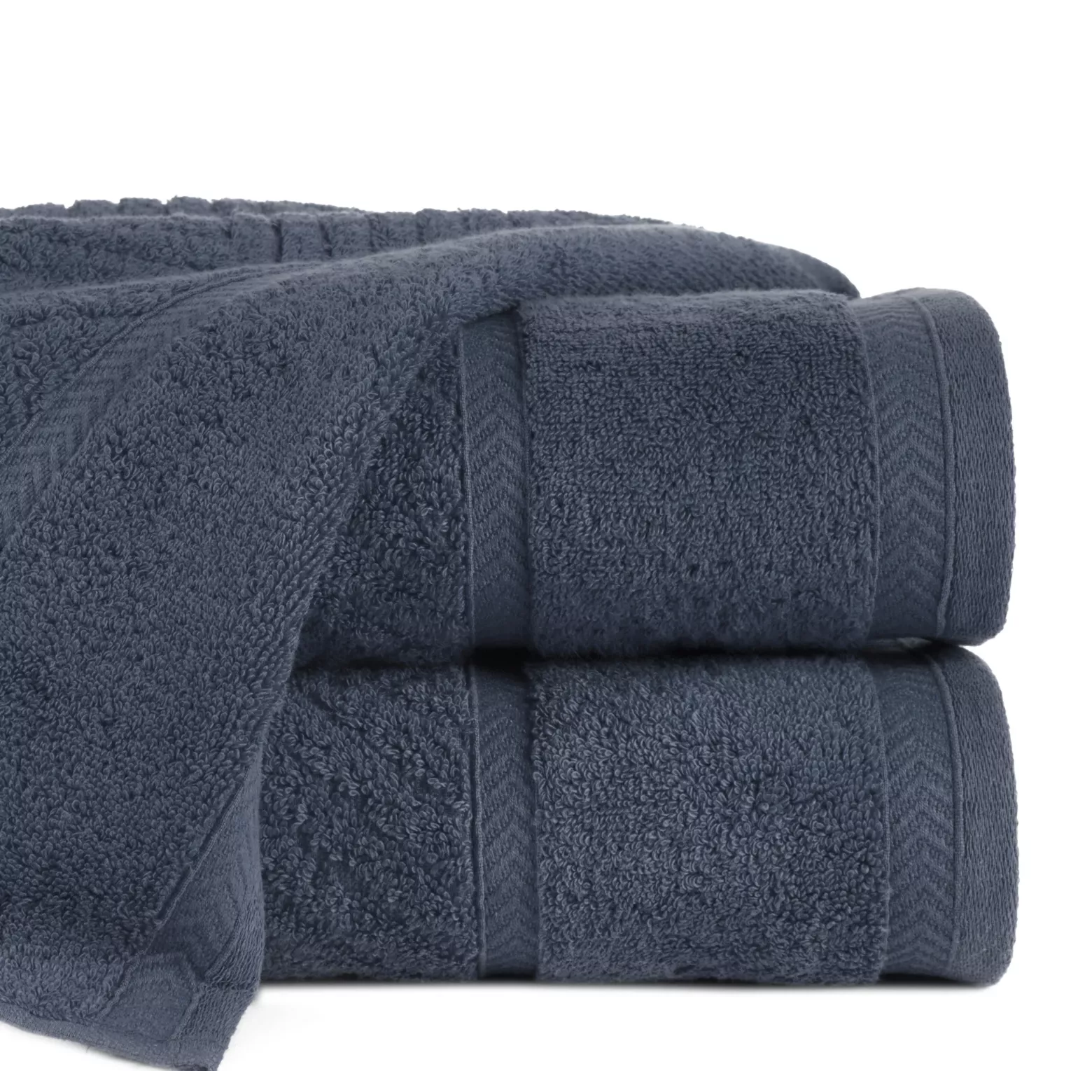 Ręcznik do rąk 30x50 cm bawełniany kolor granatowy ze wzorem zygzaka 500 g/m2 KALIA Reina Line