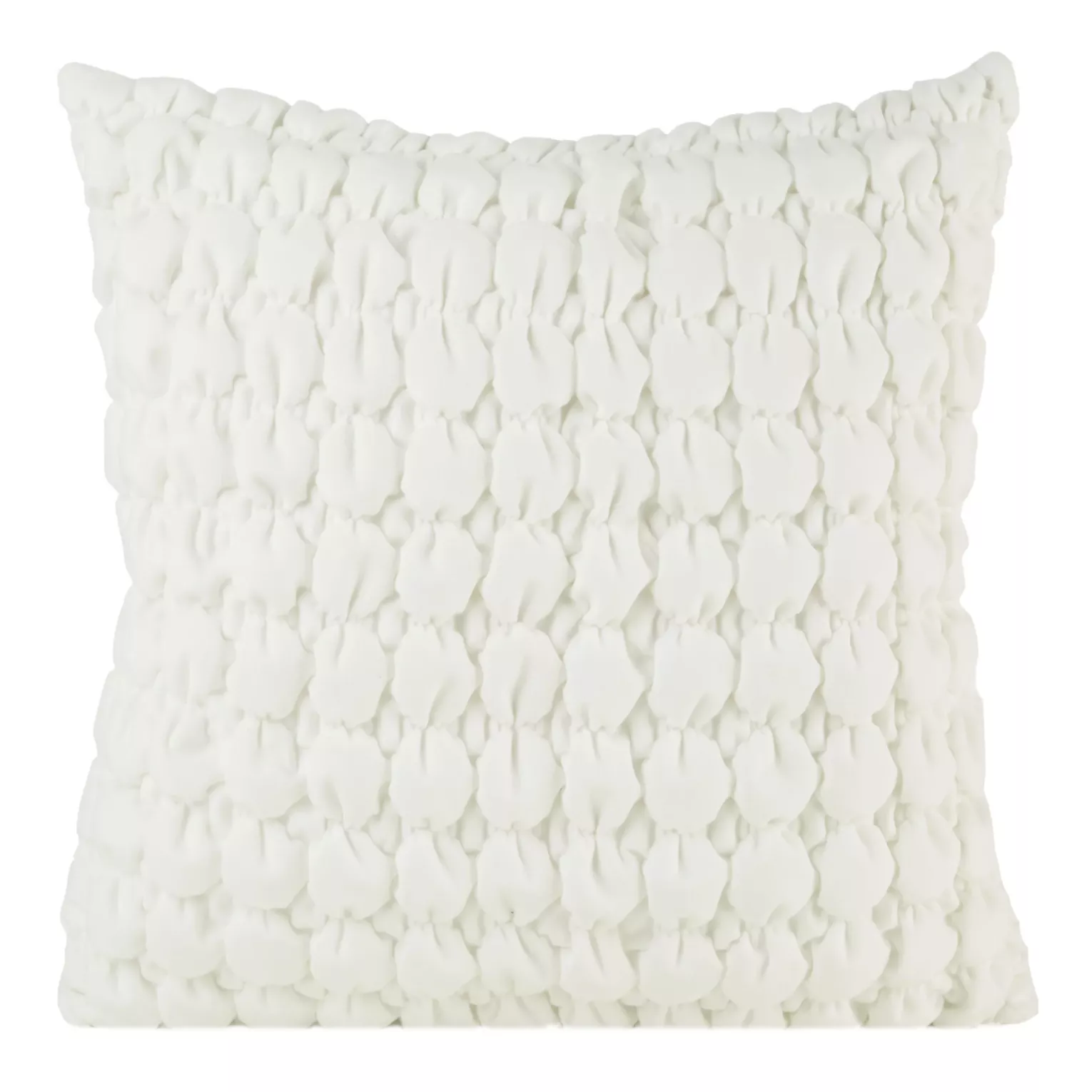 Poszewka na poduszkę 45x45 cm welwetowa kolor biały zdobiona wzorem 3D VELVET 193 Eurofirany Premium