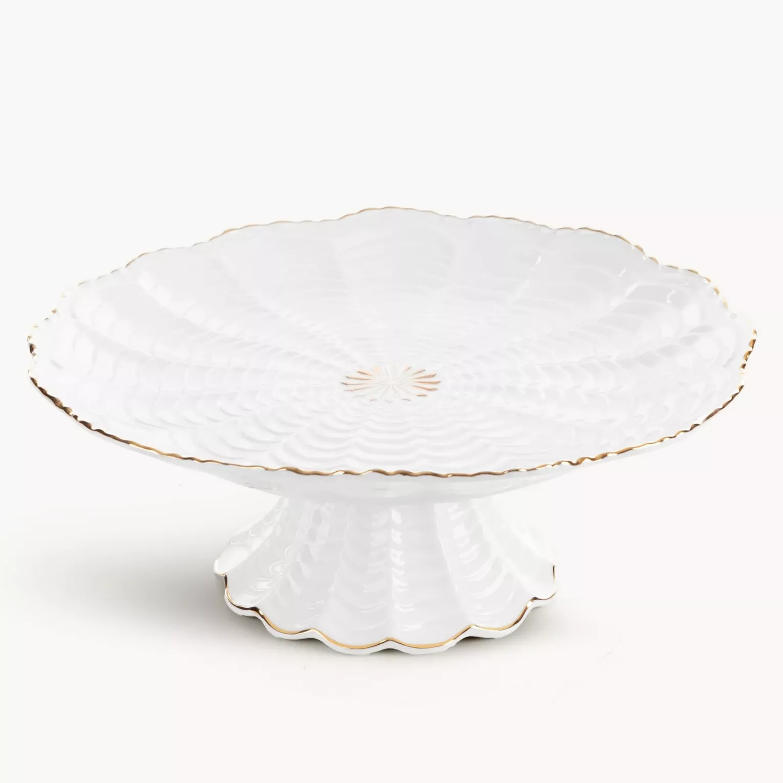 Patera ceramiczna dekoracyjna kremowo-złota średnica 28x11 cm GAIA