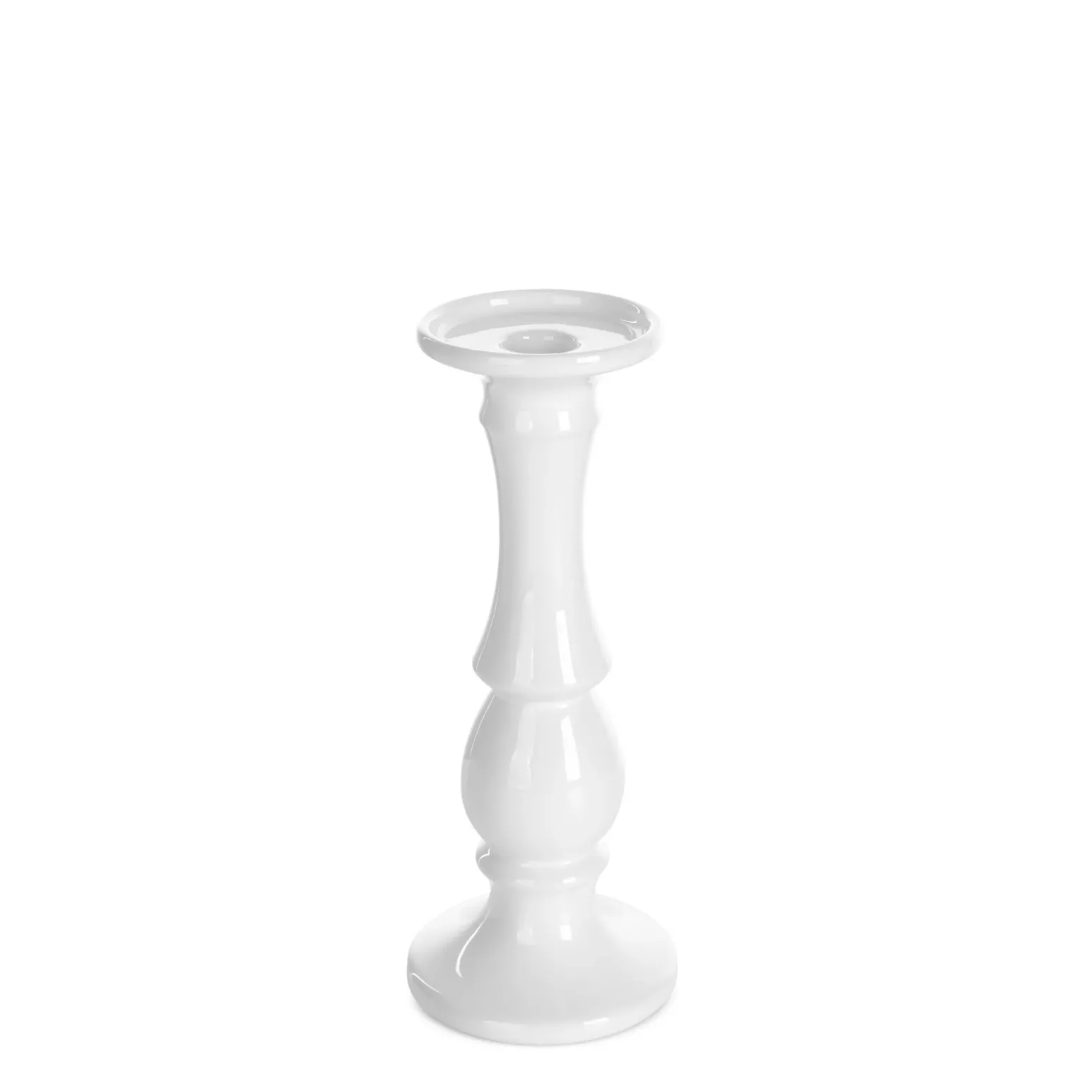 Świecznik ceramiczny dekoracyjny biały  o prostym kształcie średnica 10x25 cm JOLY