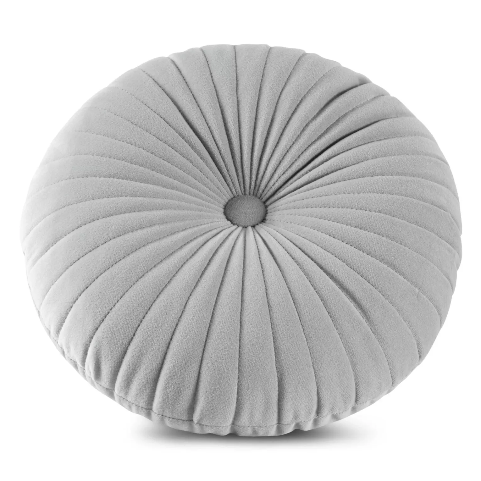 Poduszka okragła średnica 40 cm welwetowa srebrna pikowana VELVET 68