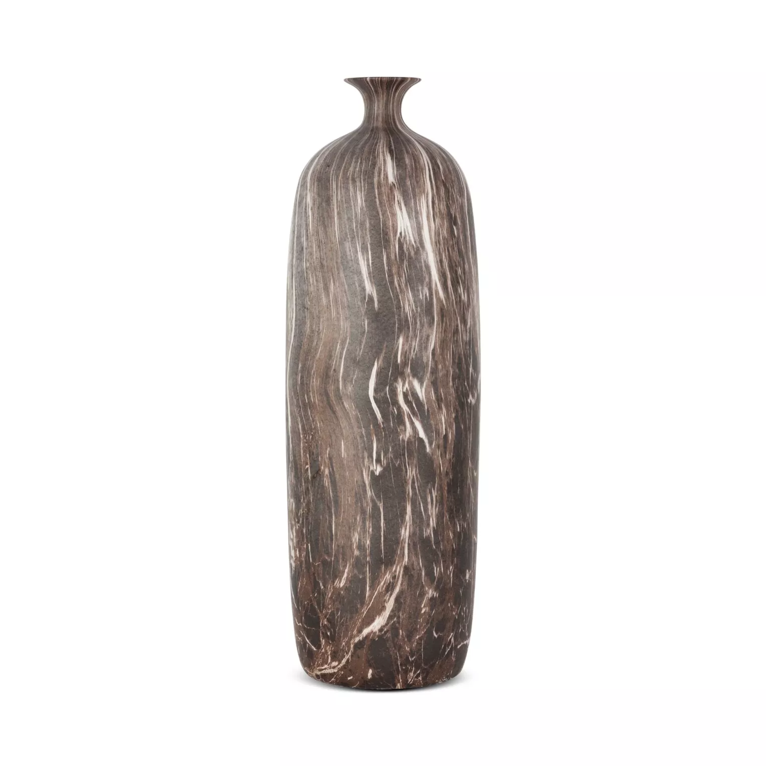 Wazon brązowy o marmurowej strukturze  13x13x52 cm MARIKA