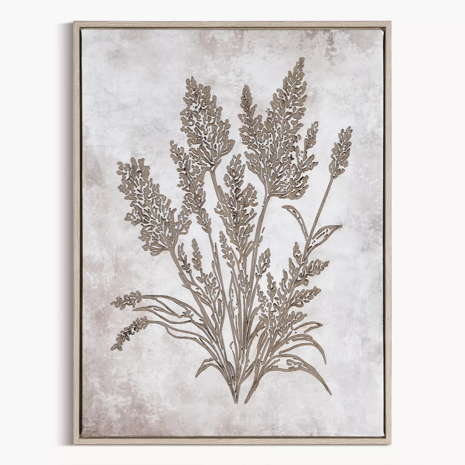 Obraz beżowo, brązowy nadruk na płótnie z motywem roślinnym 45x60 cm