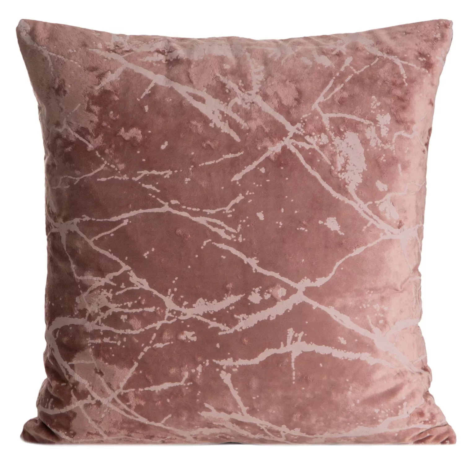 Poszewka na poduszkę 45x45 cm welwetowa kolor różowy z marmurkowym wzorem VELVET 72 Eurofirany Premium