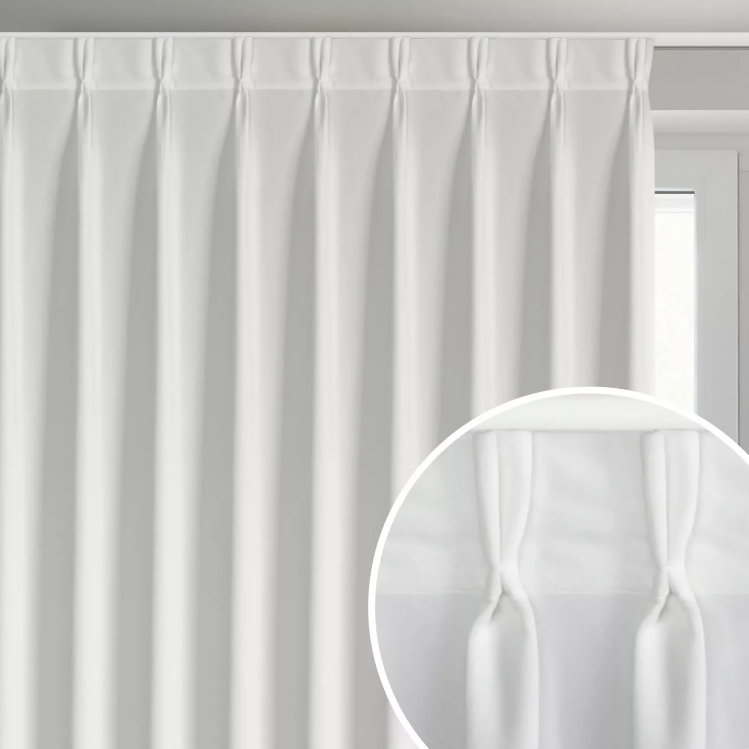 Zasłona biała z welwetowej tkaniny 125x270 cm (wymiar podany na gotowo) system flex - MELANIE