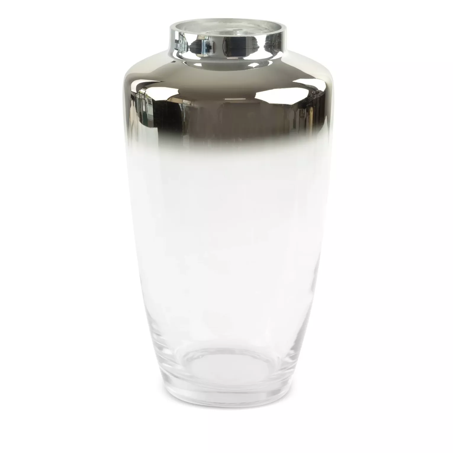 Wazon  ZOJA z dwubarwnego szkła artystycznego transparentny-srebrny