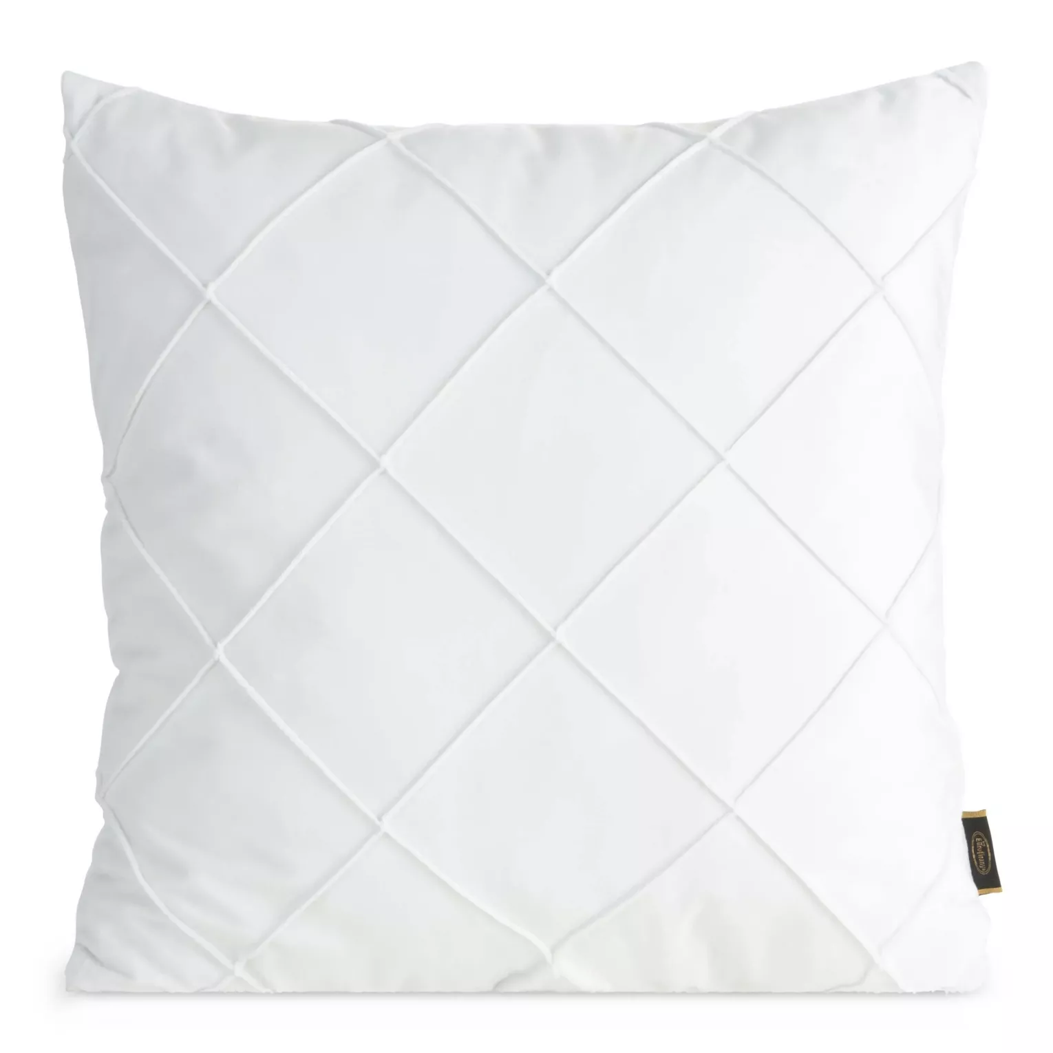 Poszewka na poduszkę 45x45 cm welwetowa biała z geometrycznym przeszywanym wzorem NALA Eurofirany Premium
