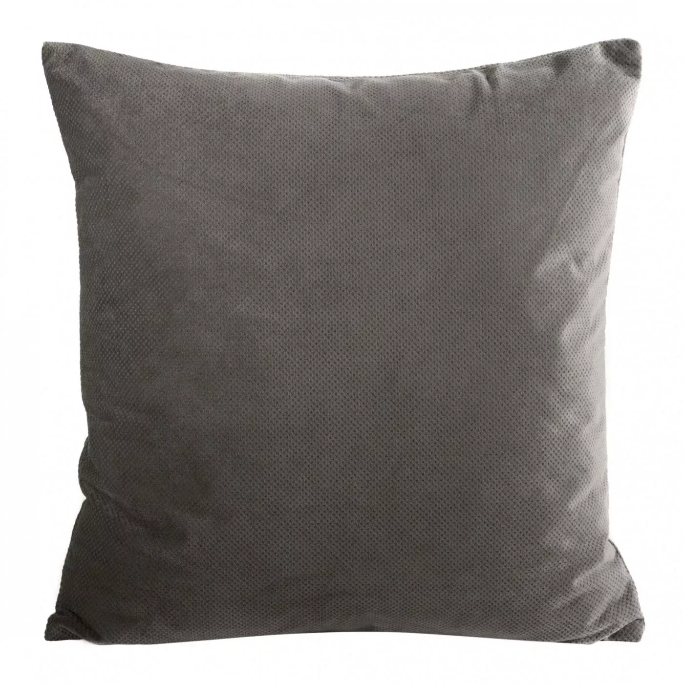 Poszewka na poduszkę 45x45 cm welwetowa kolor popielaty z drobnym strukturalnym wzorem MILO