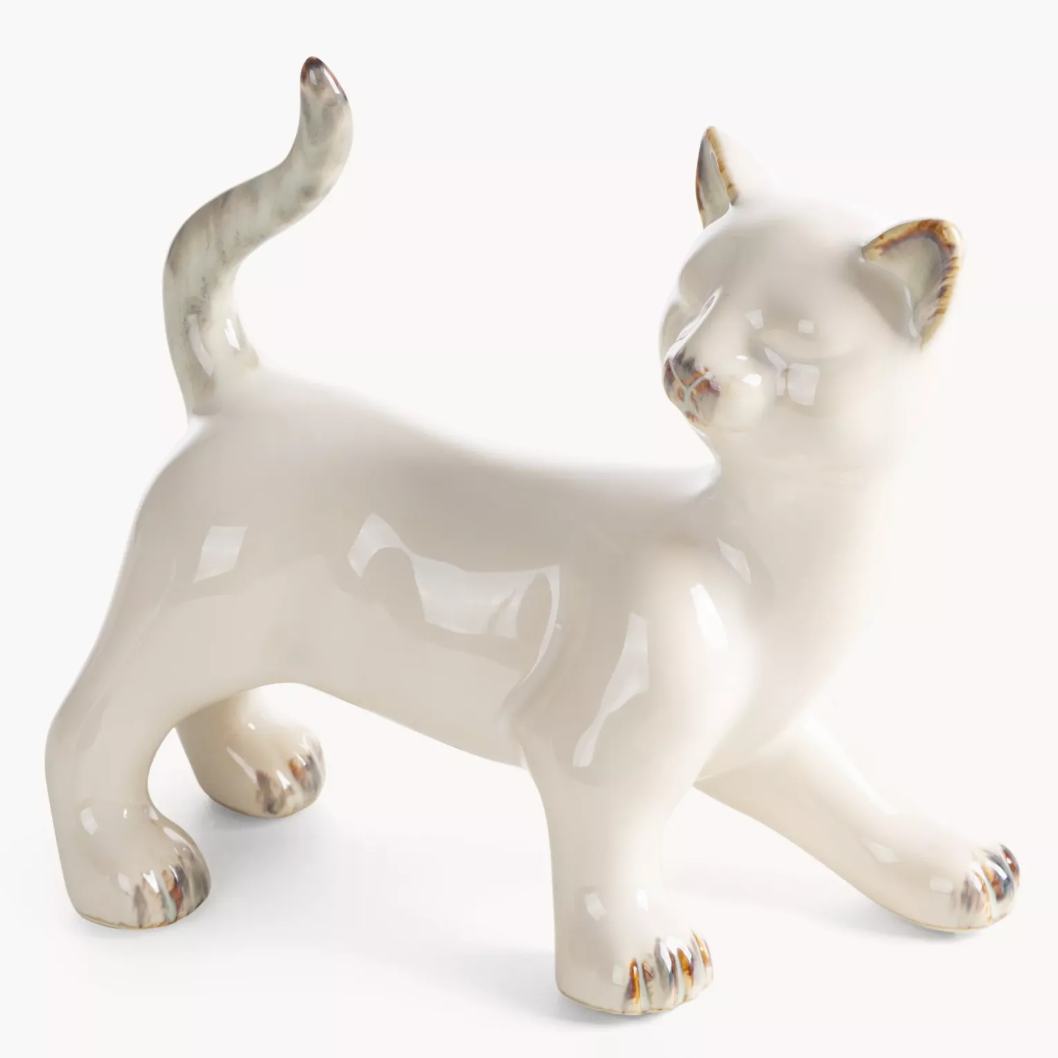 Figurka dekoracyjna kot kremowa 20x10x18 cm AVANI