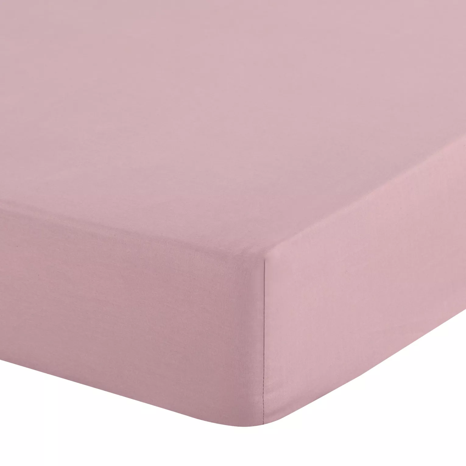 Prześcieradło z gumką 100x200 cm z bawełny kolor pudrowo różowy 105 g/m2 BASIC