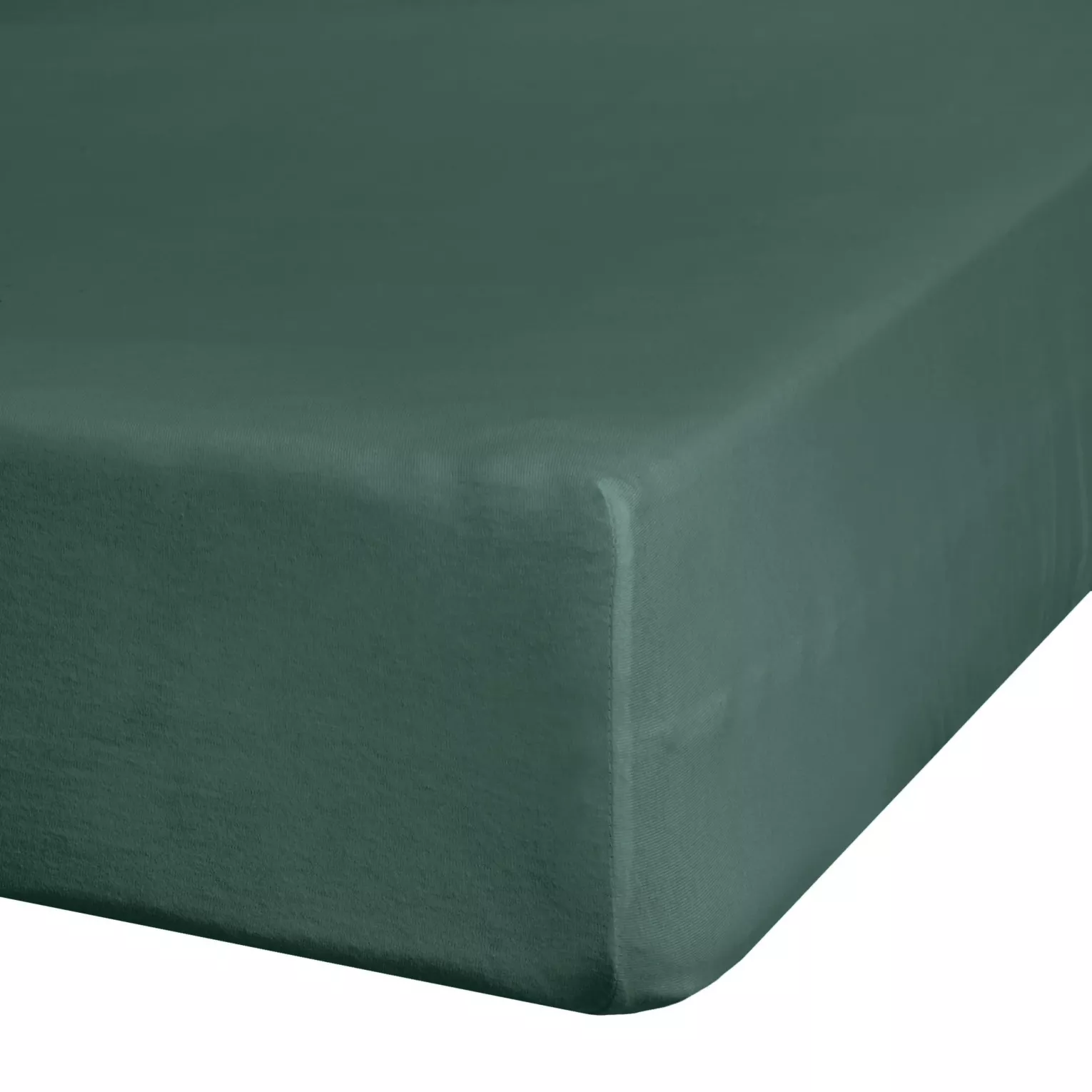 Prześcieradło jersey z gumką 120x200 cm z bawełny kolor ciemnozielony 140 g/m2