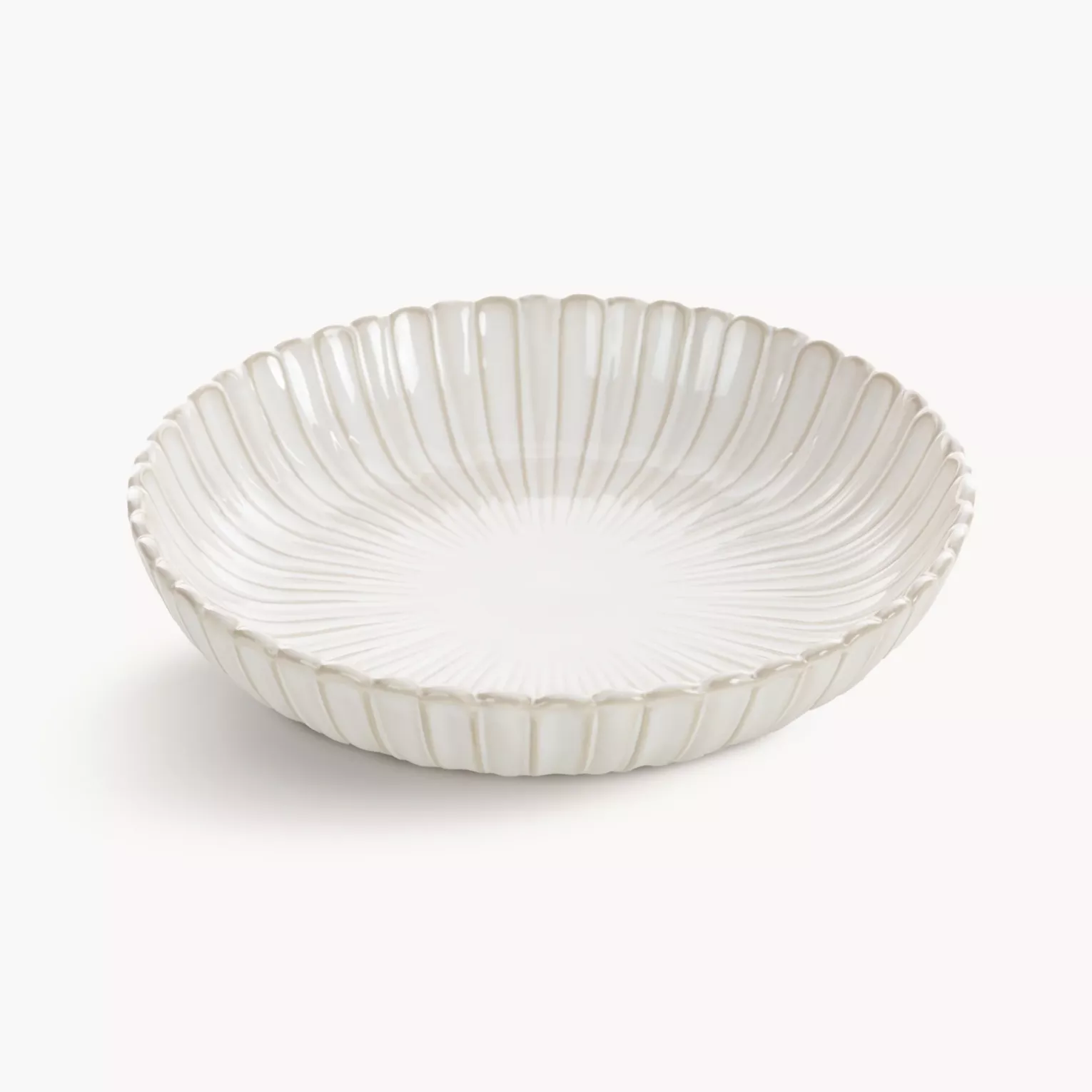 Misa ceramiczna dekoracyjna kremowa  z przecieranym wzorem w stylu eko średnica 24x5 cm AVRIL