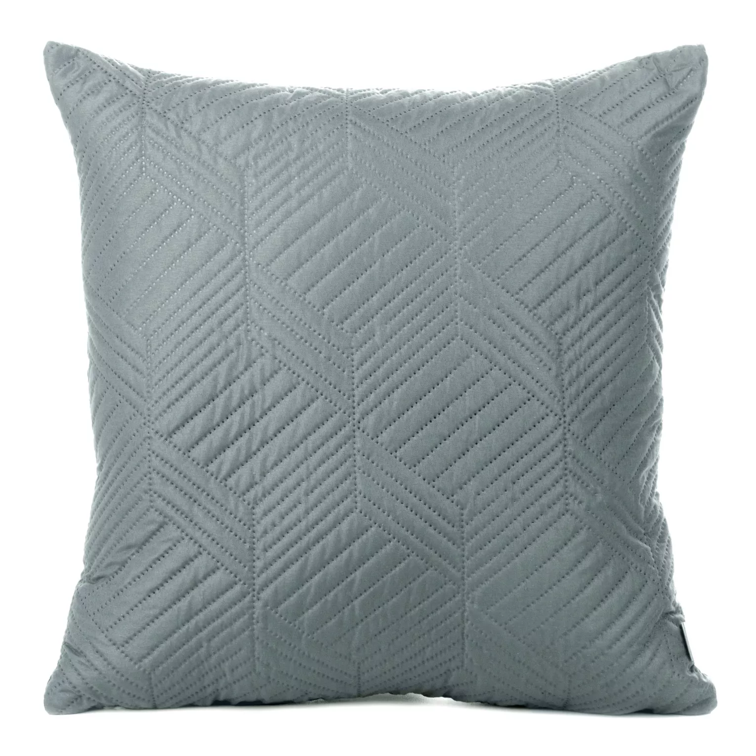 Poszewka na poduszkę 40x40 cm grafitowa z geometrycznym wzorem pikowana techniką hot press BONI DESIGN 91