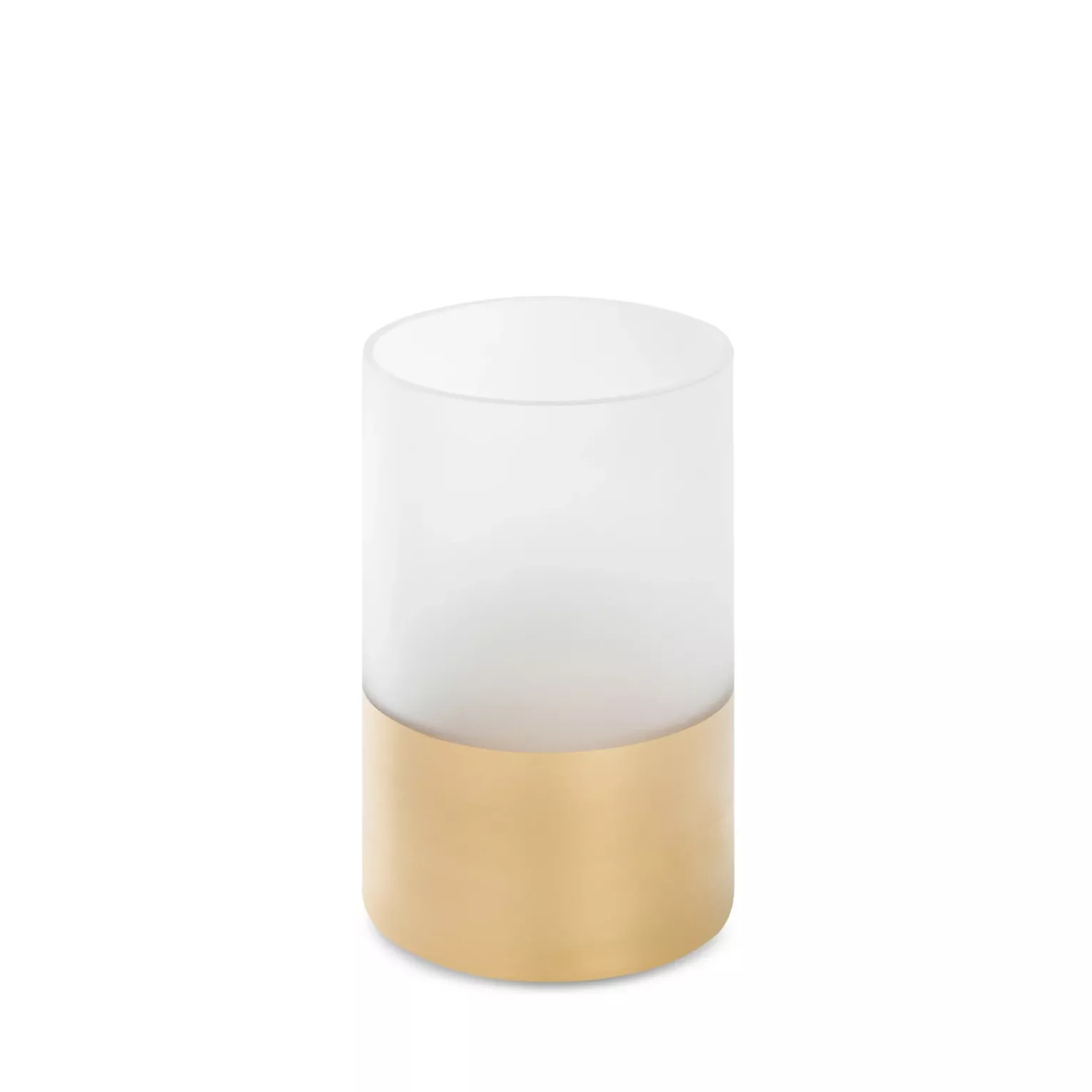 LIMITED COLLECTION Świecznik BLANCA biało-złoty z malowanego szkła artystycznego MAGIA BIELI