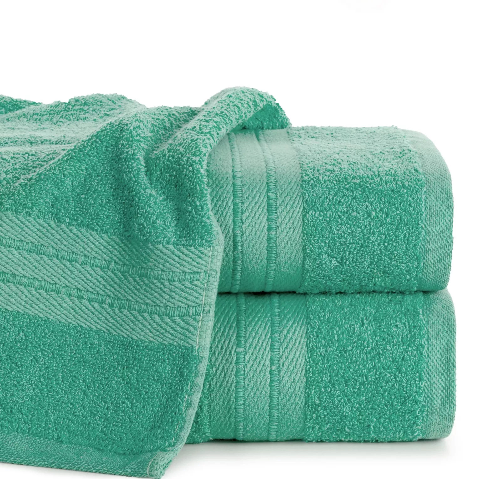 Ręcznik do rąk 30x50 cm bawełniany kolor miętowy z żakardową bordiurą 500 g/m2 KAYA