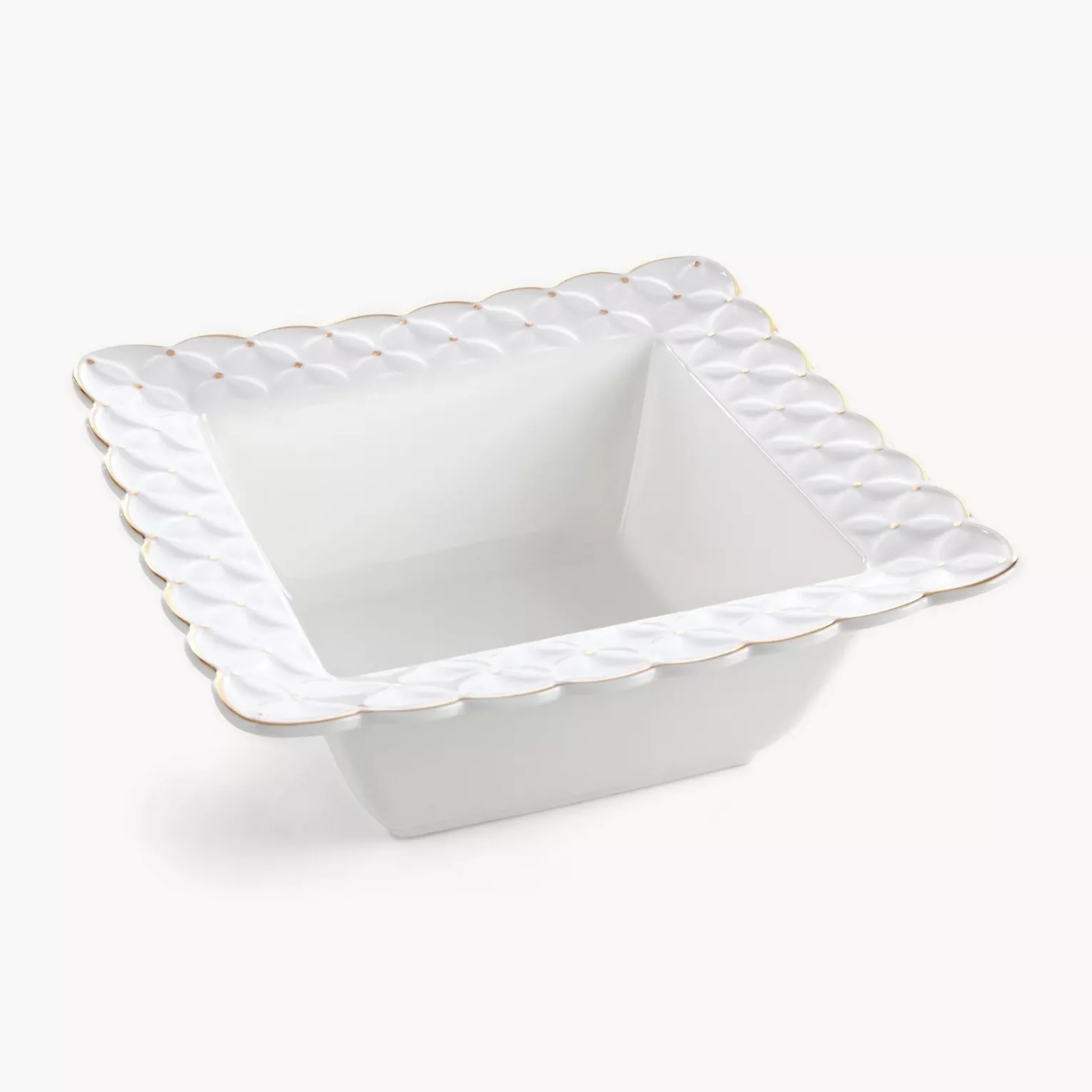 Misa ceramiczna dekoracyjna kremowa z złotymi akcentami 23x23x9 cm BELIA