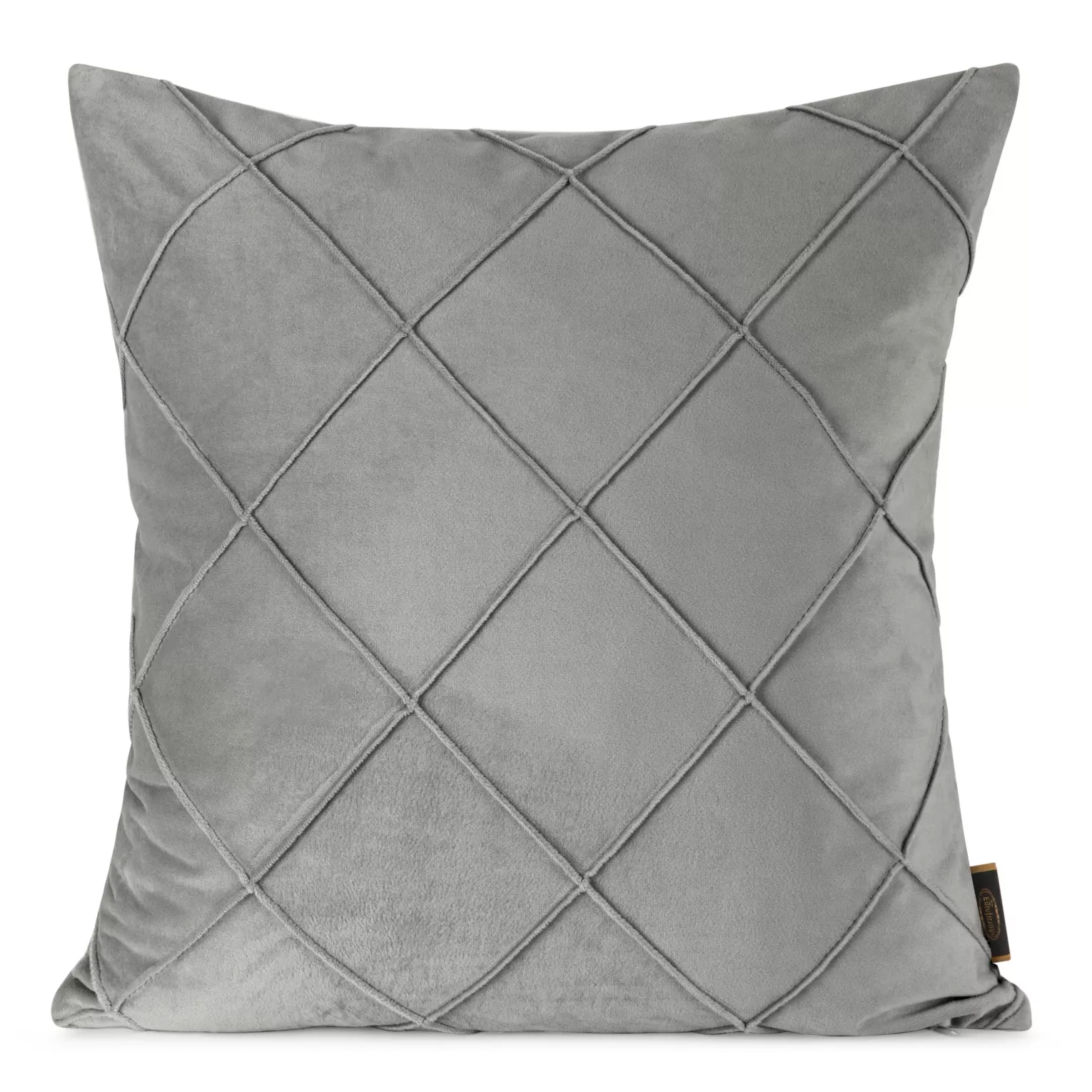 Poszewka na poduszkę 45x45 cm welwetowa srebrna z geometrycznym przeszywanym wzorem NALA Eurofirany Premium