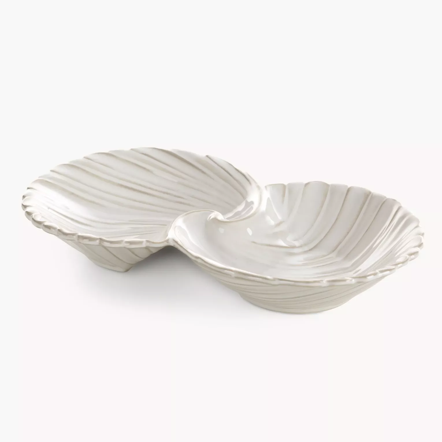 Miseczki ceramiczne dekoracyjne kremowe z przecieranym wzorem w stylu eko 24x14x4 cm AVRIL