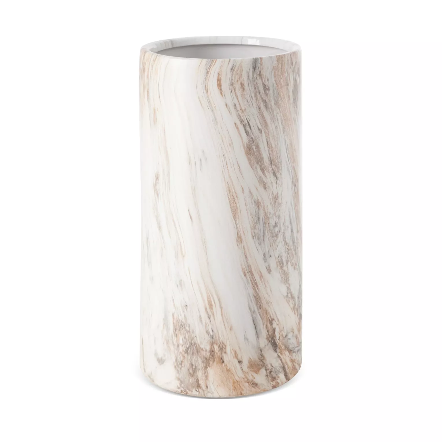 Wazon ceramiczny ASLI  z efektem przecieranego drzewa