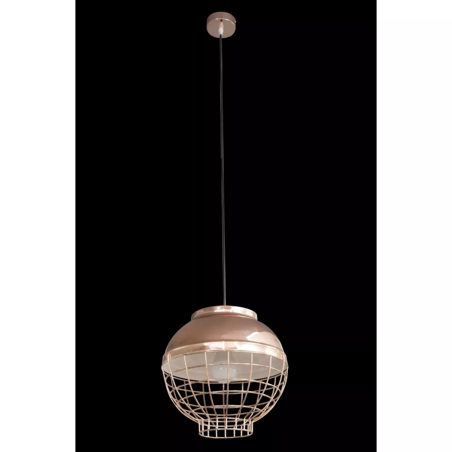 Lampa wisząca do pokoju miedziana z metalu nowoczesny, oryginalny design 30x12 cm LUCY