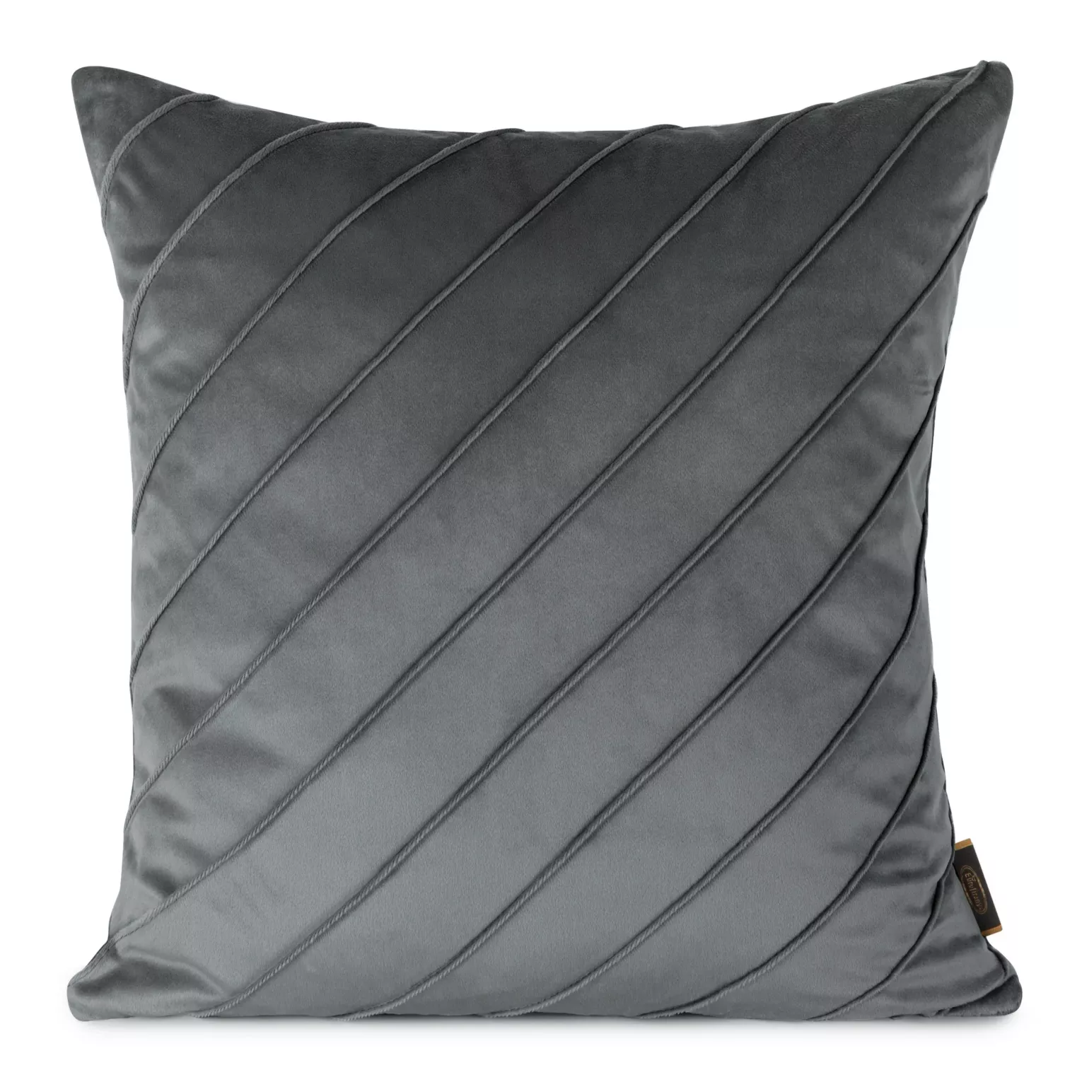 Poszewka na poduszkę 45x45 cm welwetowa stalowa z geometrycznym przeszywanym wzorem NALA Eurofirany Premium