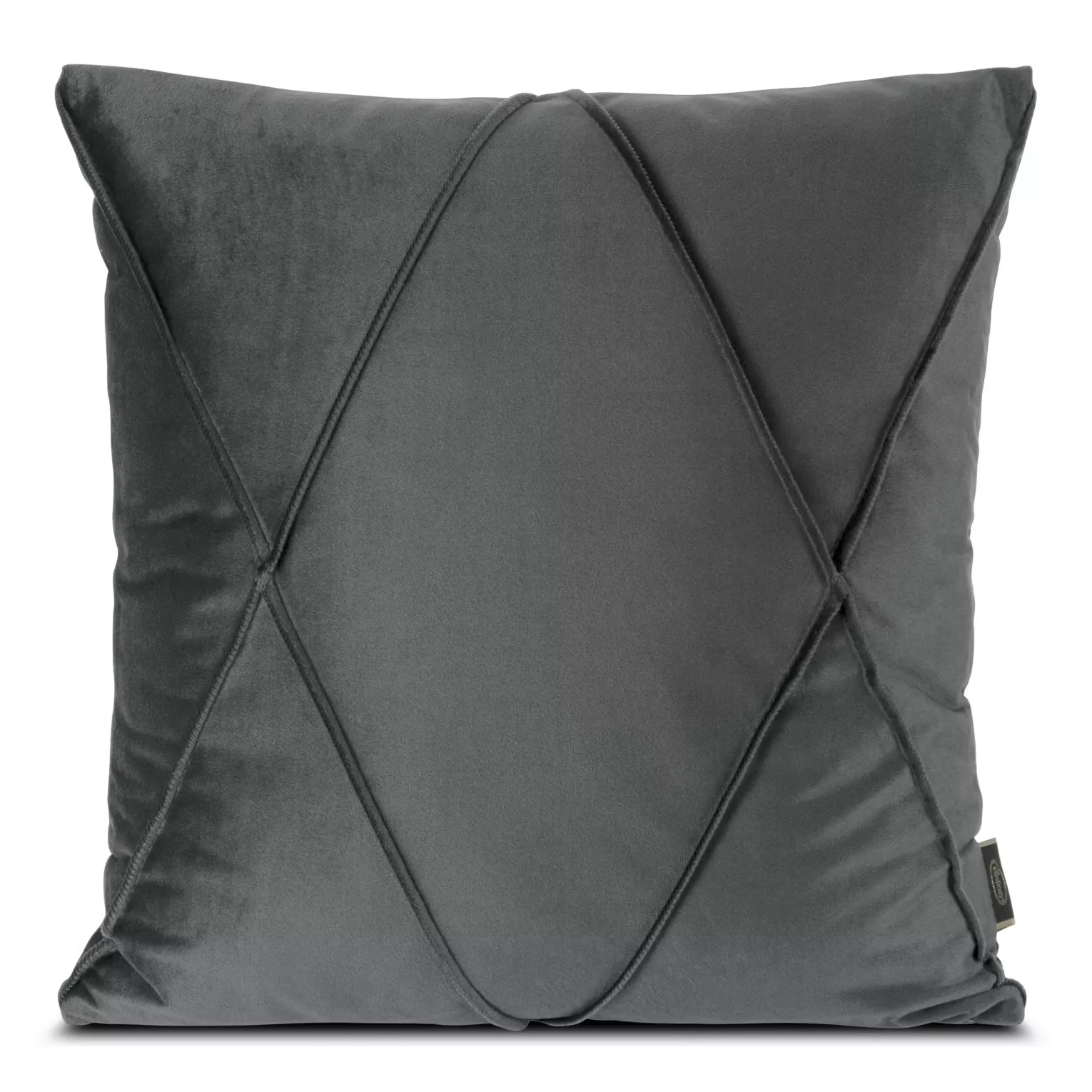 Poszewka na poduszkę 45x45 cm welwetowa stalowa z geometrycznym przeszywanym wzorem NALA 1 Eurofirany Premium