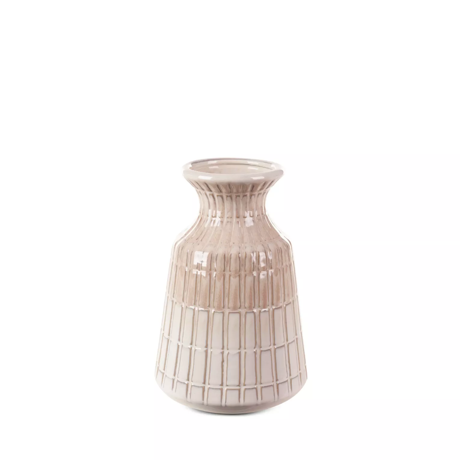 Wazon ceramiczny kremowo-beżowy średnica 15x22 cm EDNA